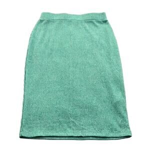 Cotton On Size XS Green Ribbed Knit Pencil Skirt Slim Bodycon